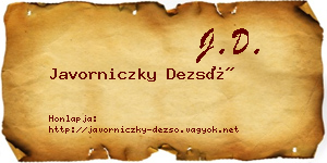 Javorniczky Dezső névjegykártya