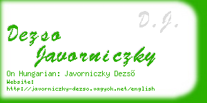 dezso javorniczky business card