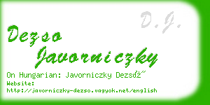 dezso javorniczky business card